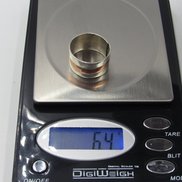 Size 7.5 Sterling Silver Petite Wide Cut Band Ring - Picture 7 of 7